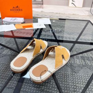 Dép Hermes nam quai ngang màu nâu da bò hàng hiệu Luxury - Ảnh 4