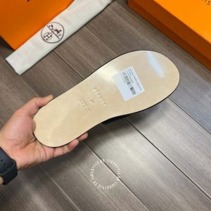Dép Hermes nam màu xanh lá cao cấp hàng hiệu luxury - Ảnh 9