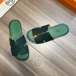 Dép Hermes nam màu xanh lá cao cấp hàng hiệu luxury - Ảnh 3