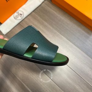 Dép Hermes nam màu xanh lá cao cấp hàng hiệu luxury - Ảnh 7