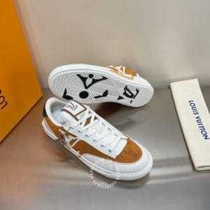 Giày LV Sneakers Louis Vuitton nam màu trắng phối cam - Hình ảnh 3