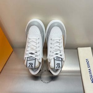 Giày Louis Vuitton sneaker trắng phối da ánh bạc cao cấp - Ảnh 2