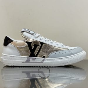 Giày Louis Vuitton sneaker trắng phối da ánh bạc cao cấp - Ảnh 5