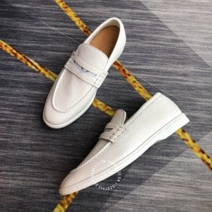 Giày lười Louis Vuitton nam da sần màu trắng siêu cấp giá tốt - Ảnh 3
