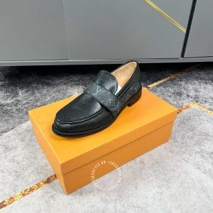 Giày lười nam LV màu đen họa tiết Monogram siêu cấp - Ảnh 6