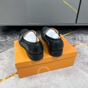 Giày lười nam LV màu đen họa tiết Monogram siêu cấp - Ảnh 8
