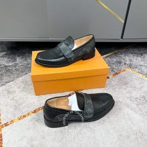 Giày lười nam LV màu đen họa tiết Monogram siêu cấp - Ảnh 3
