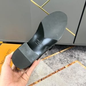 Giày lười nam Louis Vuitton màu đen họa tiết caro cao cấp - Hình ảnh 8