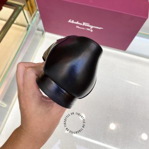Giày nam Salvatore Ferragamo công sở màu đen logo vàng - Ảnh 7