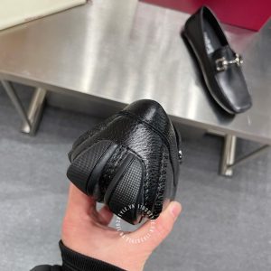 Giày nam hàng hiệu Salvatore Ferragamo da sần màu đen replica - Ảnh 8