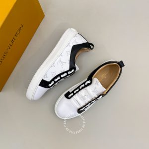 Giày cao cấp hàng hiệu LV Sneakers màu trắng đế LV đen - Ảnh 2