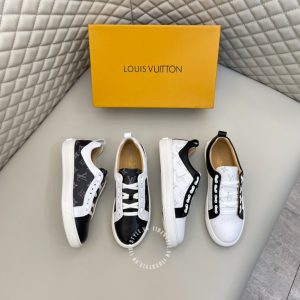 Giày cao cấp hàng hiệu LV Sneakers màu trắng đế LV đen - Ảnh 9