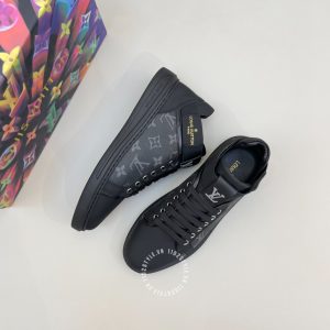 Giày cao cấp nam thể thao LV Sneakers màu đen logo LV - Ảnh 2