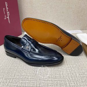 Giày Salvatore Ferragamo da bóng màu xanh than cao cấp - Ảnh 7