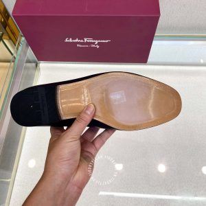 Giày Salvatore Ferragamo nam màu xanh đen hàng hiệu cao cấp - Ảnh 9