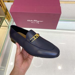 Giày Salvatore Ferragamo nam màu xanh đen hàng hiệu cao cấp - Ảnh 4