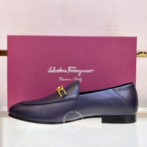 Giày Salvatore Ferragamo nam màu xanh đen hàng hiệu cao cấp - Ảnh 6