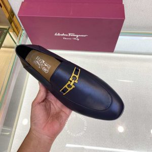 Giày Salvatore Ferragamo nam màu xanh đen hàng hiệu cao cấp - Ảnh 3