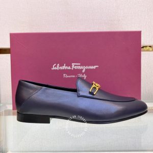 Giày Salvatore Ferragamo nam màu xanh đen hàng hiệu cao cấp - Ảnh 5