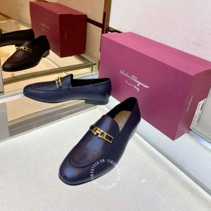 Giày Salvatore Ferragamo nam màu xanh đen hàng hiệu cao cấp - Ảnh 7