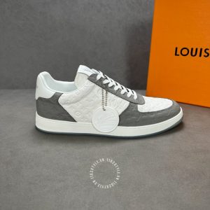Giày da cao cấp Louis Vuitton trắng phối ghi họa tiết Monogram - Ảnh 6