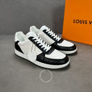Giày da cao cấp LV Sneakers phối trắng đen họa tiết Monogram - Ảnh 2