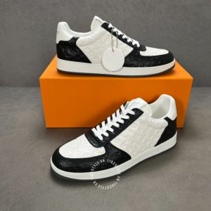 Giày da cao cấp LV Sneakers phối trắng đen họa tiết Monogram - Ảnh 3