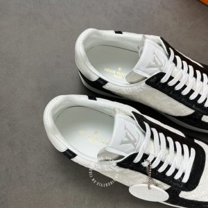 Giày da cao cấp LV Sneakers phối trắng đen họa tiết Monogram - Ảnh 8