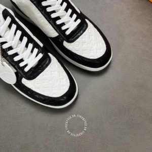 Giày da cao cấp LV Sneakers phối trắng đen họa tiết Monogram - Ảnh 7