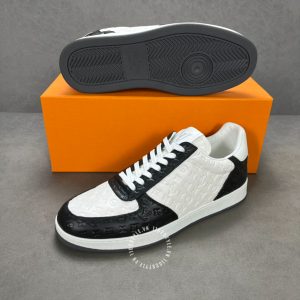 Giày da cao cấp LV Sneakers phối trắng đen họa tiết Monogram - Ảnh 4