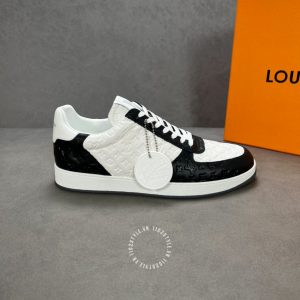 Giày da cao cấp LV Sneakers phối trắng đen họa tiết Monogram - Ảnh 6