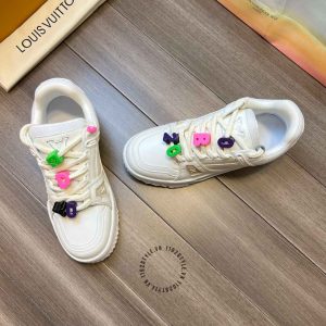 LV Sneakers Louis Vuitton trắng dây lạ cao cấp - Ảnh 3