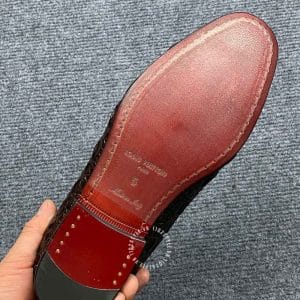 Giày cao cấp nam Louis Vuitton da cá sấu màu nâu logo kim loại - Ảnh 9
