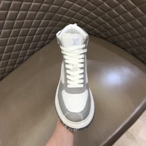 Giày da hàng hiệu LV Sneakers cổ cao phối trắng ghi logo LV - Ảnh 5