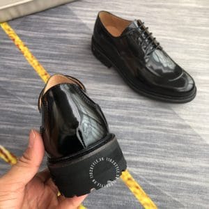 Giày Oxford Louis Vuitton màu đen bóng phiên bản buộc dây - Hình ảnh 9