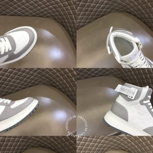Giày da hàng hiệu LV Sneakers cổ cao phối trắng ghi logo LV - Ảnh 9