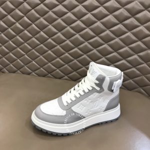Giày da hàng hiệu LV Sneakers cổ cao phối trắng ghi logo LV - Ảnh 7