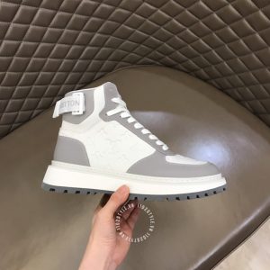 Giày da hàng hiệu LV Sneakers cổ cao phối trắng ghi logo LV - Ảnh 6