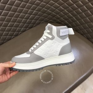 Giày da hàng hiệu LV Sneakers cổ cao phối trắng ghi logo LV - Ảnh 8