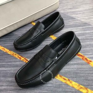 Giày da hàng hiệu nam Salvatore Ferragamo da bò màu đen trơn - Ảnh 3