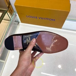 Giày da nam cao cấp Louis Vuitton màu nâu trơn sang trọng - Ảnh 9