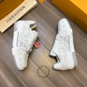 LV Sneakers Louis Vuitton trắng da thật họa tiết monogram sang trọng - Ảnh 6