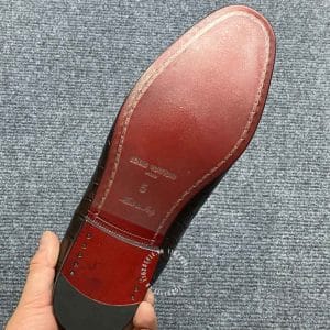 Giày nam cao cấp Louis Vuitton da cá sấu màu nâu logo kim loại - Hình ảnh 8
