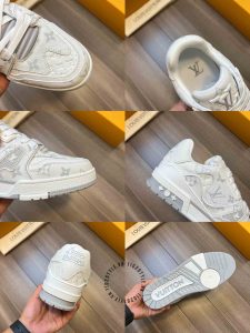 LV Sneakers Louis Vuitton trắng da thật họa tiết monogram sang trọng - Ảnh 9