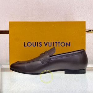 Giày da nam cao cấp Louis Vuitton màu nâu trơn sang trọng - Ảnh 5