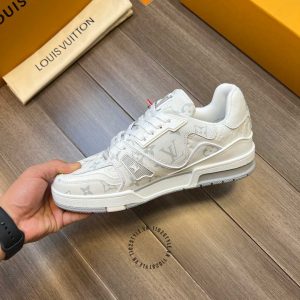LV Sneakers Louis Vuitton trắng da thật họa tiết monogram sang trọng - Ảnh 7