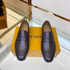 Giày da nam cao cấp Louis Vuitton màu nâu trơn sang trọng - Ảnh 2