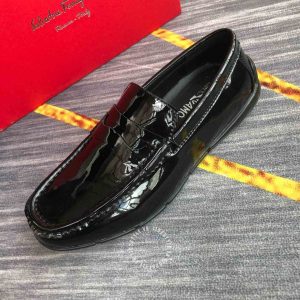 Giày da nam cao cấp Salvatore Ferragamo màu đen bóng - Ảnh 6