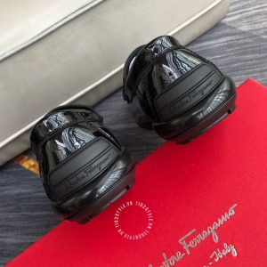 Giày da nam cao cấp Salvatore Ferragamo màu đen bóng - Ảnh 8