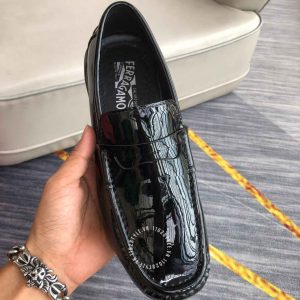 Giày da nam cao cấp Salvatore Ferragamo màu đen bóng - Ảnh 4